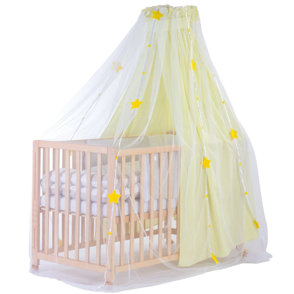 Trois Kilos Sept - Moustiquaire à Zip Pour Lit Bébé - Ciel De Lit Anti Moustiques Tigres - Blanche - Hauteur Modulable