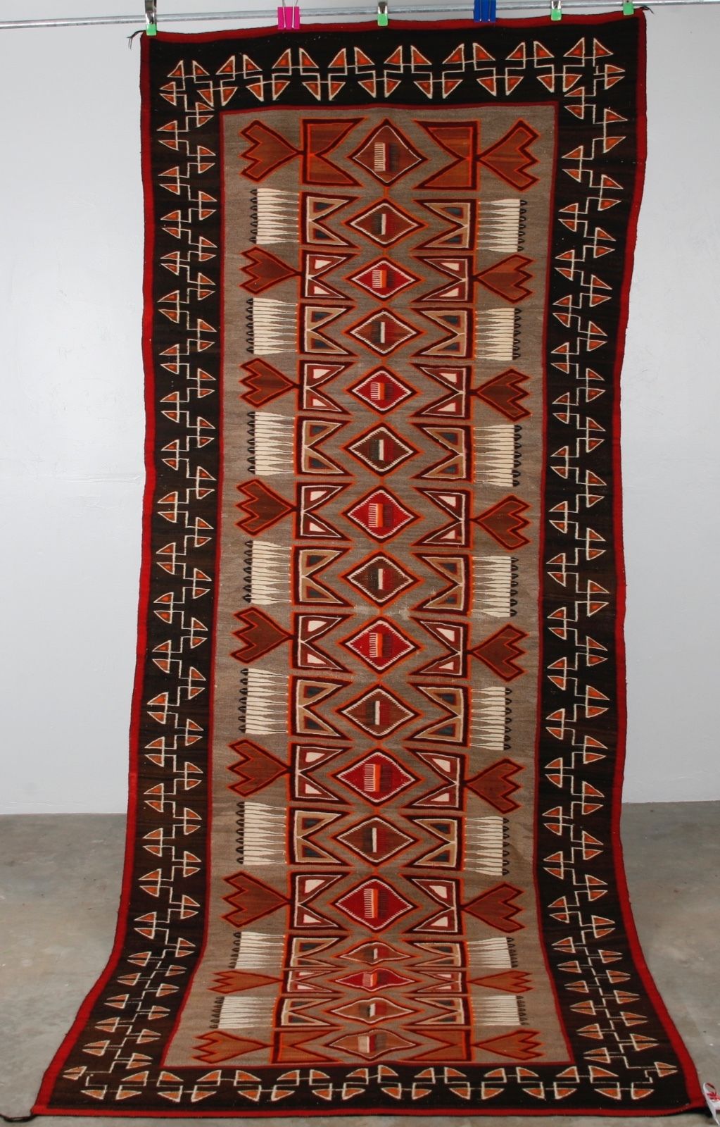 RANDOL'S Tapis Navajo PM - Noir/Bleu - Tapis De Selle Équitation Western